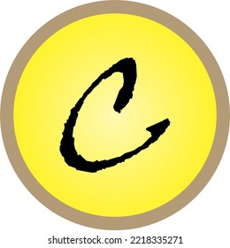 letter "C" with an interesting font and color in vector form