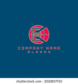 Letter C internet target logo design for digital marketing companies or those related to the internet or networks.