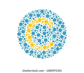 Letter C in Ishihara Plates Vector