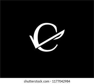 Letter C Isolated Abstract Check Mark Monogram Logo