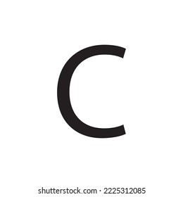 Letter C isolated on white background. Alphabet Letter C. .Font symbol of letter C. Printable Solid Black Letter C Silhouette. Vector illustration.