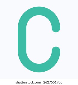Letra C Ícone De Vetor Isolado, Ícone De Vetor Isolado De Estilo Plano. 