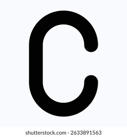 Letra C Ícone de vetor isolado, ícone de vetor de estilo sólido.