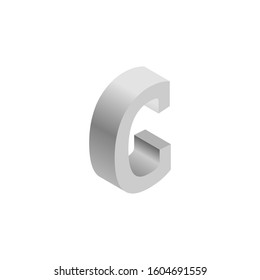 Letter c isometric 3d vector illustration capital letter isolated