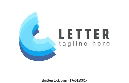 Letter C isometric logo design vector. Alphabet logo template isolated on white