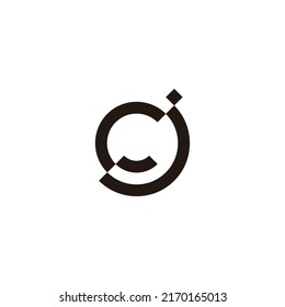 Letter c and j circle geometric symbol simple logo vector