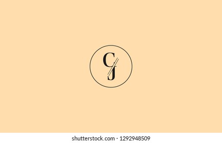 Letter C J Logo Circle Frame Stock Vector (Royalty Free) 1292948509 ...