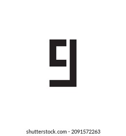 
letter C and J number 9 simple symbol logo vector