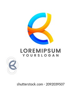 letter c k gradient logo design