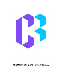 Letter C or K or KC arrow modern bold logo design