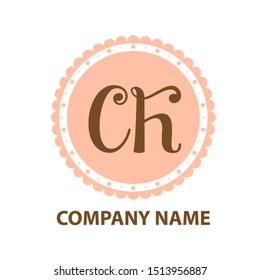 letter C K logo design vector icon template