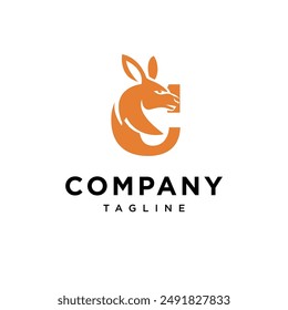 Letter C Kangaroo Logo Icon Vector
