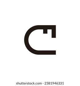 Letra C símbolo geométrico simple logo vector