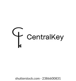 letter C key lock real estate logo design