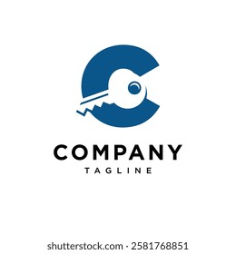 Letter C Key Logo Icon Vector