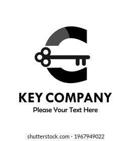 letter c with key logo template illustration. you can change the color. suitable for key company