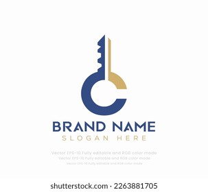 Letter C key logo vector templates 