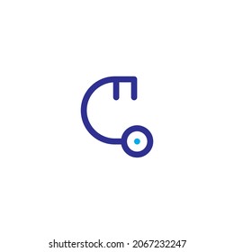 
letter c key simple symbol logo vector