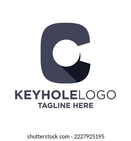 Letter C Keyhole Logo Design Template Inspiration, Vector Illustration.