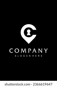  letter c with keys vector logo design