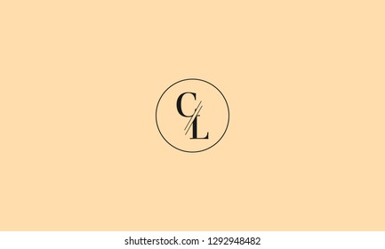 LETTER C AND L LOGO WITH CIRCLE FRAME FOR LOGO DESIGN OR ILLUSTRATION USE