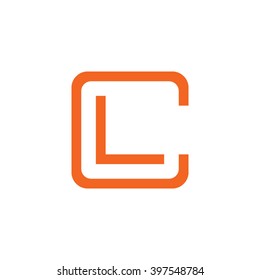 letter C and L monogram square shape logo orange