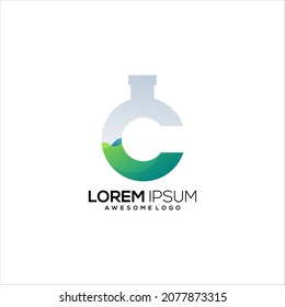 Letter c Lab Colorful Gradient Water Template