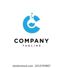 Letter C Laboratory Science Logo icon vector