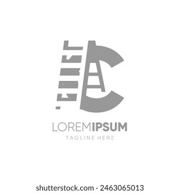 Letter C Ladder Logo Design Vector Icon Graphic Emblem Symbol Illustration