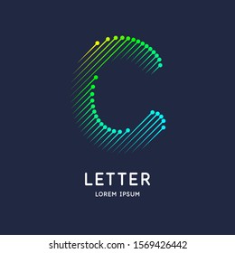 The letter C of the Latin alphabet. Display character in a bright contemporary style. Vector illustration