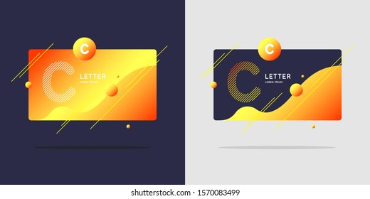 The letter C of the Latin alphabet. Display character in a bright contemporary style. Vector illustration. Template for business
