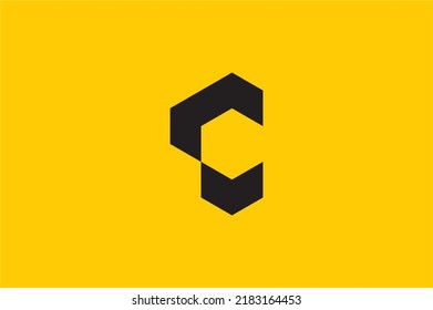 Diseño de iconos de la letra C posterior
