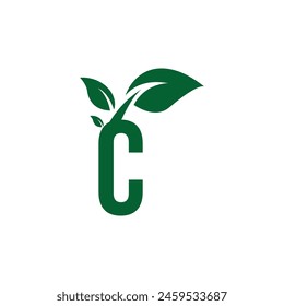 Letter C Leaf Branch logo icon vector template.eps