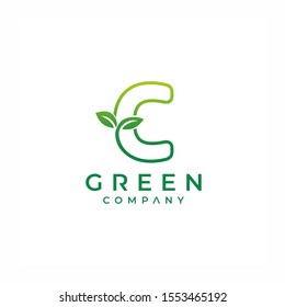 Letter C Leaf Growing Buds, Shoots Logo Vector Icon