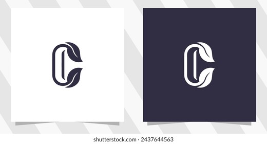 letter c with leaf logo design