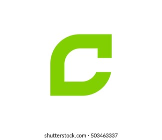 Letter C Leaf Logo Design Template