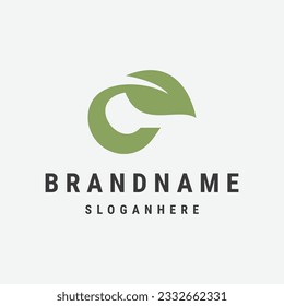 Letter c leaf logo icon design template vector illustration