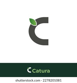 Letra c con identidad de logotipo de hoja. Logotipo orgánico básico de hoja inicial c para la identidad del logotipo natural
