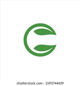 letter C leaf logo vector green