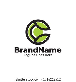 letra c con vectores de logotipo de hoja