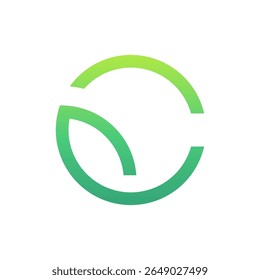 Letter C leaf modern minimalist logo