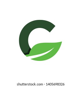 Letter C Leaf Nature Icon Vector Logo