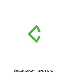 letter c leaf simple symbol logo vector