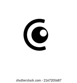 Letter C lens camera logo design vector