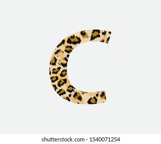 Letter C Leopard Letter Icon , Wild life animal letter N Cheetah Letter Icon. Animal Design Concept.