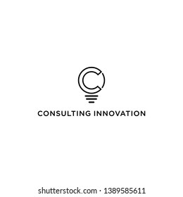 letter c light bulb logo,for consulting innovation vector template design