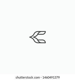Letter C Line Curve Vector Logotype. Logo, Icon, Design, Template - Vector