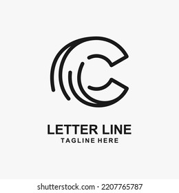 Letter C line logo design