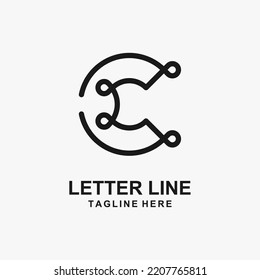 Letter C line logo design