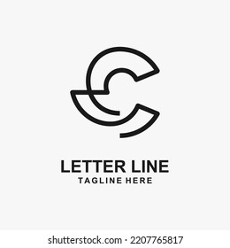 Diseño del logotipo de la línea C de la letra